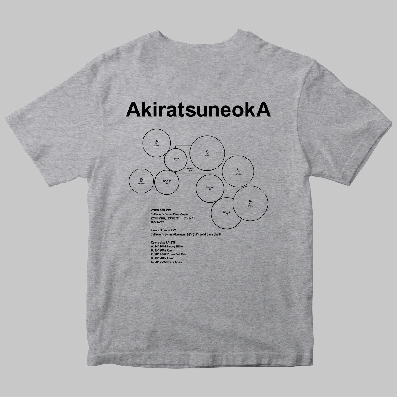 恒岡章 Tシャツ 杢グレー バック