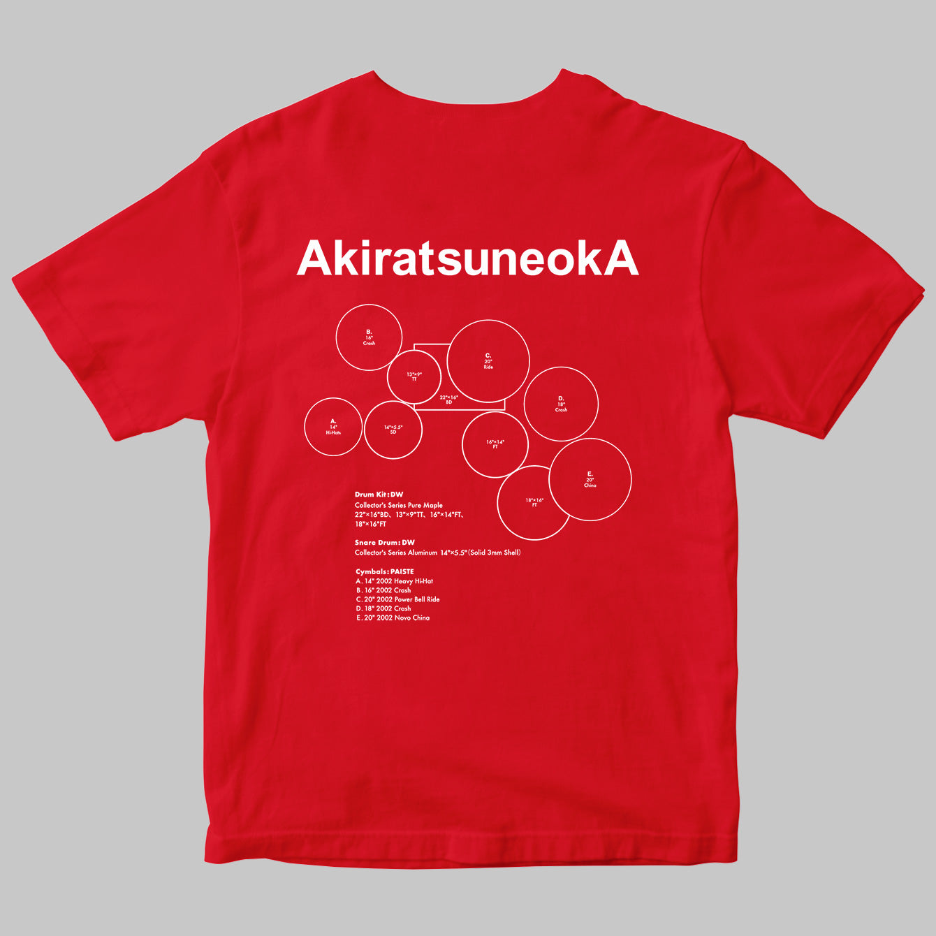 恒岡章 Tシャツ バック レッド