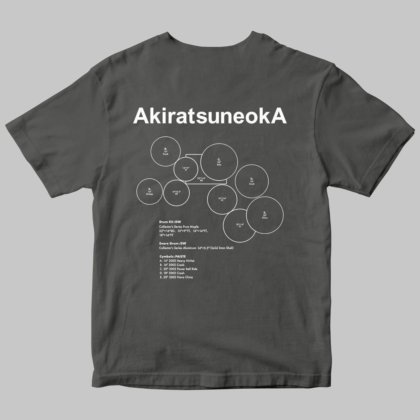 恒岡章 Tシャツ バック チャコール